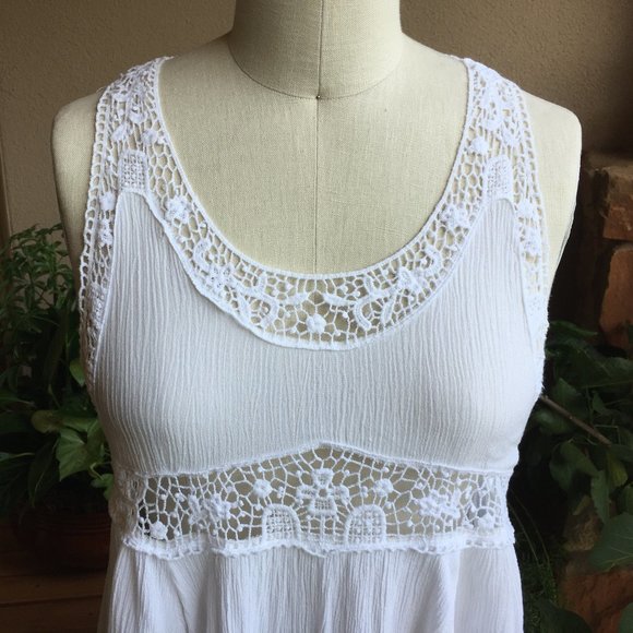 Cotton Candy Flowy BoHo Tunic With Lace Trim (EUC) - Picture 4 of 7